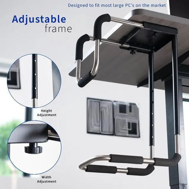 Alt view image 6 of 7 - VIVO Large Heavy Duty Adjustable Under-Desk PC Mount, Computer Case Holder
