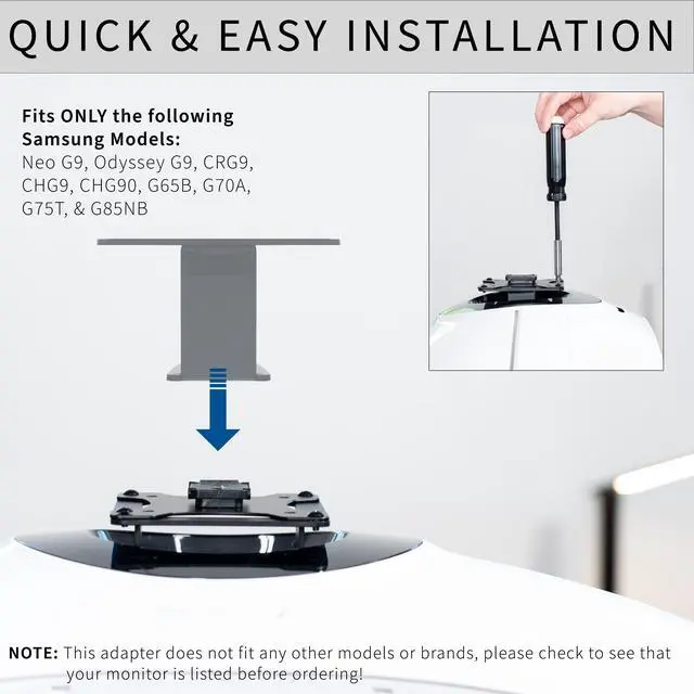 Alt view image 4 of 8 - VIVO Deep Recessed VESA Adapter Plate Bracket Designed for Compatible Samsung Neo G9 Monitor