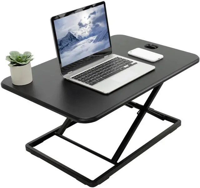 Main image of VIVO Black Ultra Slim 26" Desktop Converter, Sit Stand Tabletop Monitor Riser