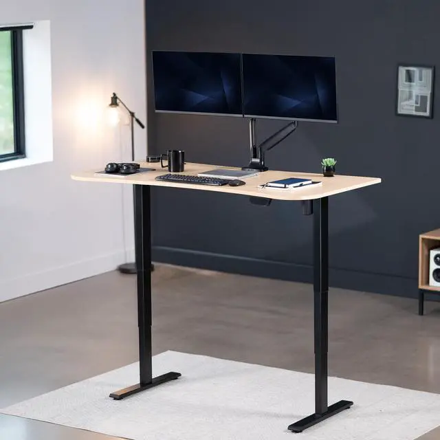 Alt view image 2 of 7 - VIVO White 63 x 32 Electric Height Adjustable Stand Up Desk