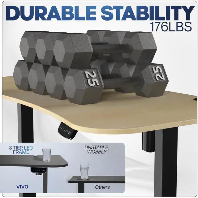 Alt view image 5 of 7 - VIVO White 63 x 32 Electric Height Adjustable Stand Up Desk