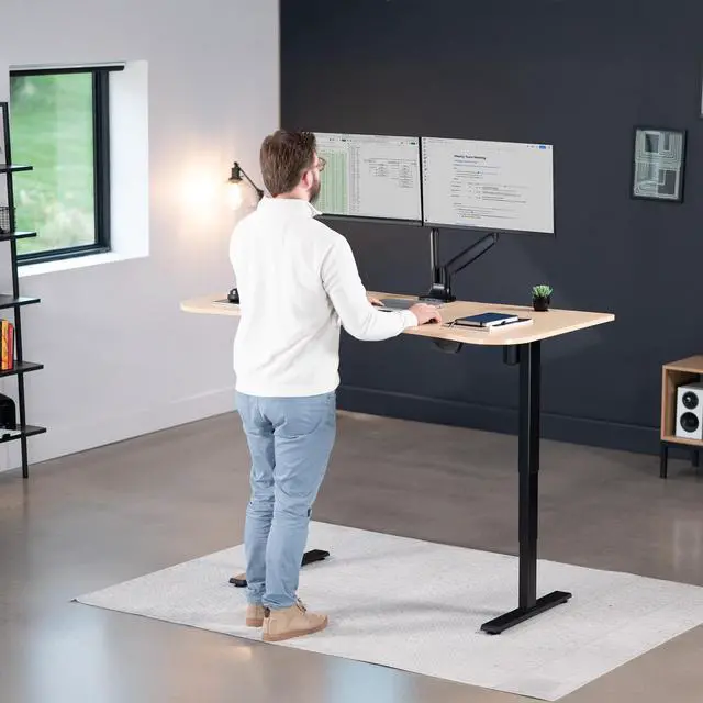 Alt view image 6 of 7 - VIVO White 63 x 32 Electric Height Adjustable Stand Up Desk