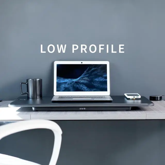 Alt view image 7 of 7 - VIVO Black Ultra Slim 32" Desktop Converter, Sit Stand Tabletop Monitor Riser