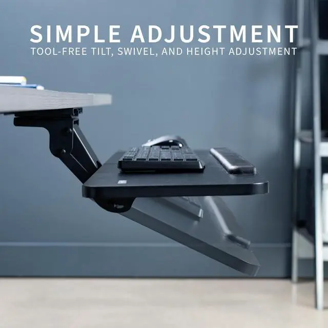 Alt view image 6 of 7 - VIVO Adjustable 34" Computer Keyboard & Mouse Platform Tray Under Desk Mount