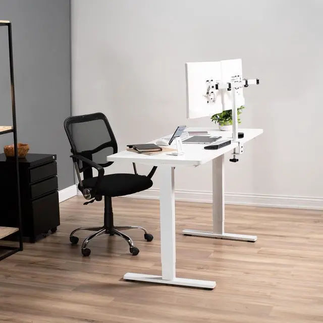 Alt view image 7 of 7 - VIVO White Electric Standing Desk Frame, Single Motor Ergonomic Standing Height Adjustable Base (DESK-V100EWY)