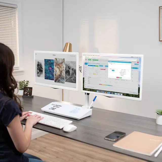 Alt view image 4 of 7 - VIVO Desktop Dry Erase Board with Hidden Storage, 16" x 7" Glass Whiteboard