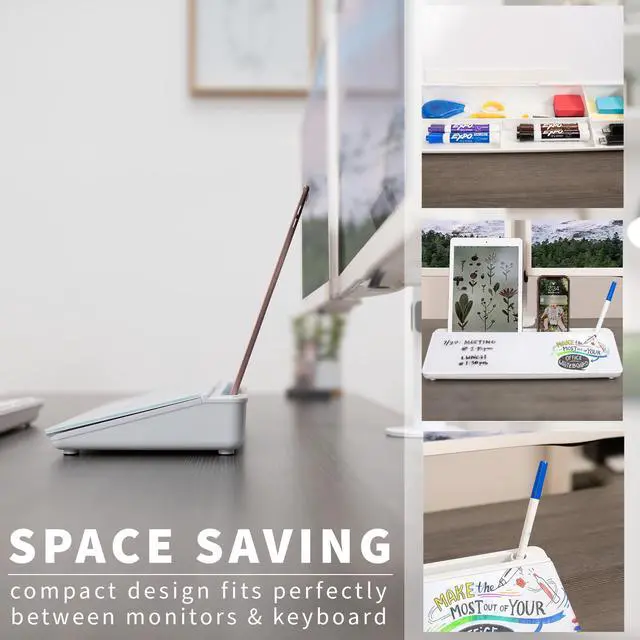 Alt view image 6 of 7 - VIVO Desktop Dry Erase Board with Hidden Storage, 16" x 7" Glass Whiteboard