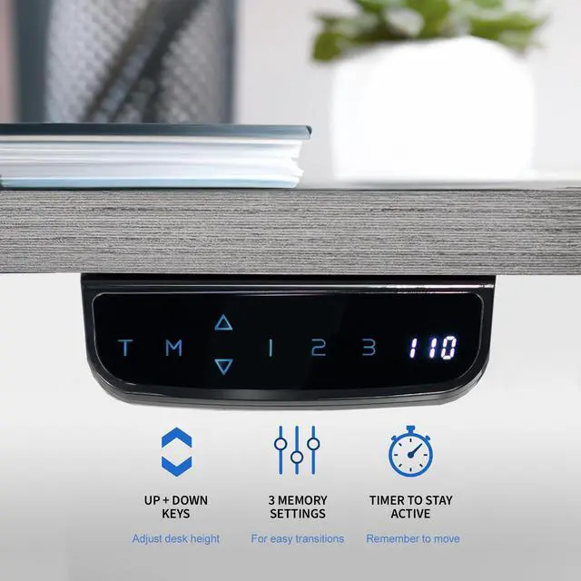 Alt view image 7 of 7 - VIVO Electric 63 x 32 Height Adjustable Stand Up Desk with Dark Gray Table Top, Black Frame, DESK-KIT-2EBG