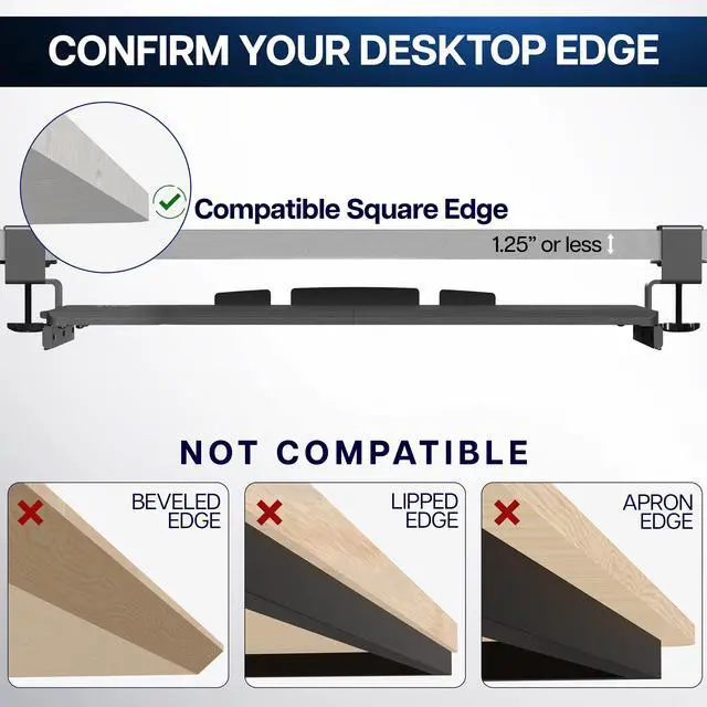 Alt view image 7 of 7 - VIVO Black Extra Long Clamp-on Computer Keyboard & Mouse Under Desk Slider Tray, 34" x 11" Platform Drawer, MOUNT-KB15EB