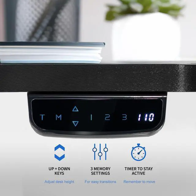 Alt view image 7 of 7 - VIVO Electric 63 x 32 Height Adjustable Stand Up Desk with Black Carbon Fiber Table Top, Black Frame, DESK-KIT-2EBR