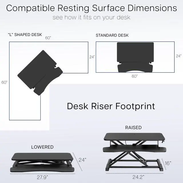 Alt view image 6 of 7 - VIVO Light Wood Height Adjustable 28" Standing Desk Monitor Riser, Sit Stand Converter, White Frame, DESK-V028KF