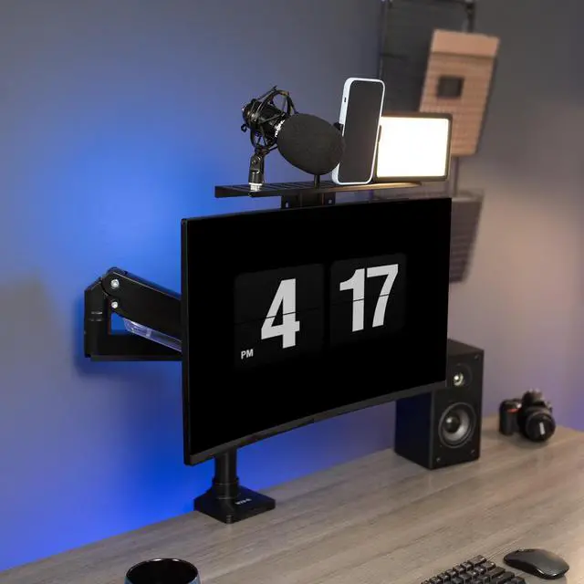 Alt view image 2 of 7 - VIVO VESA Livestream Device Monitor Shelf, Holds Cameras, Webcams, Mics, & More