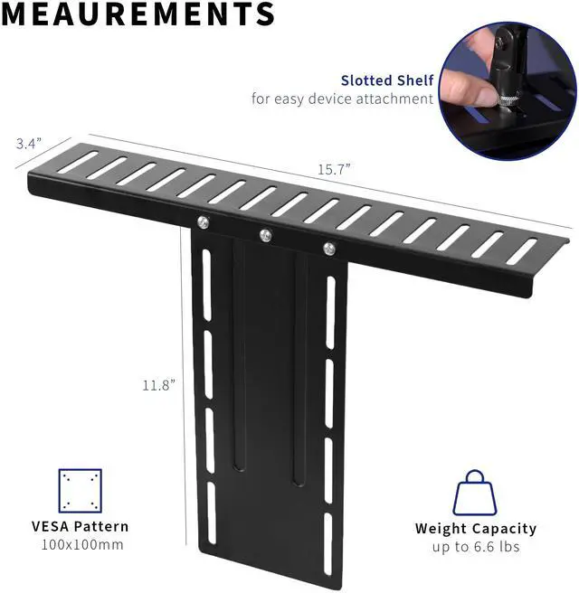 Alt view image 3 of 7 - VIVO VESA Livestream Device Monitor Shelf, Holds Cameras, Webcams, Mics, & More