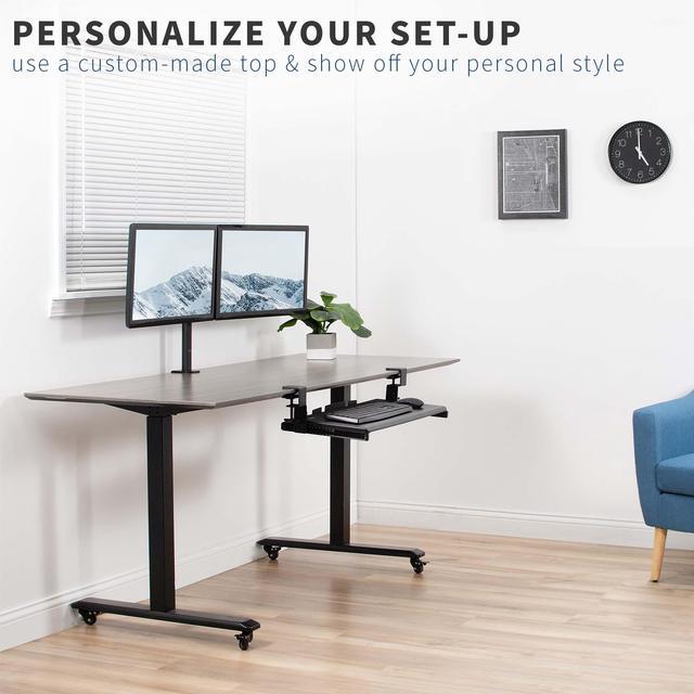 Alt view image 4 of 7 - VIVO Height Adjustable Under Desk Clamp & 12" Rail Set for DIY Wooden Keyboard Trays (Tray Not Included) (MOUNT-RAIL02H)