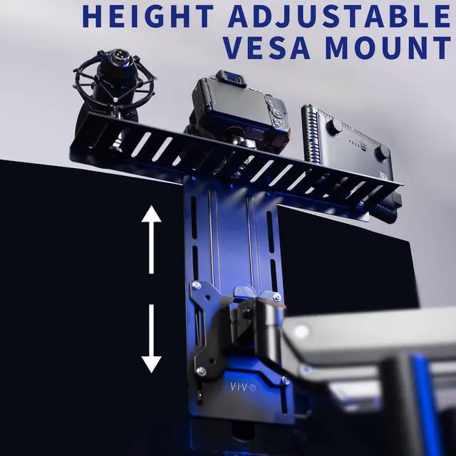 Alt view image 5 of 7 - VIVO VESA Livestream Device Monitor Shelf, Holds Cameras, Webcams, Mics, & More