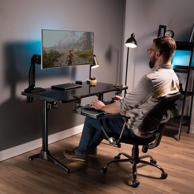 Alt view image 6 of 7 - VIVO Height Adjustable Under Desk Clamp & 12" Rail Set for DIY Wooden Keyboard Trays (Tray Not Included) (MOUNT-RAIL02H)