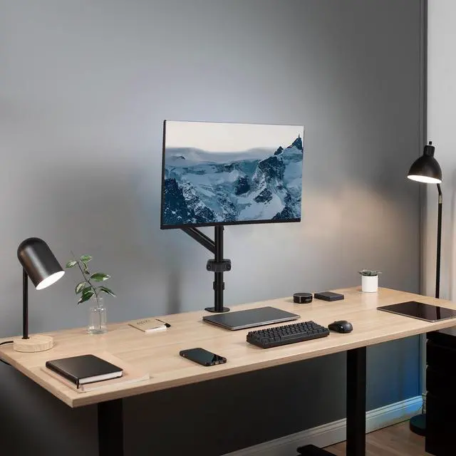 Alt view image 5 of 7 - VIVO Universal Pneumatic Pole Mount Monitor Arm with VESA Bracket, Fits 17" to 32" Screens (MOUNT-POLE05O)