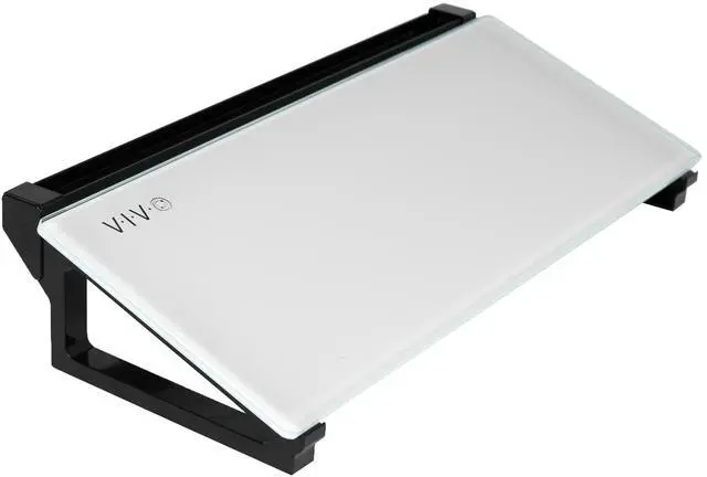 Main image of VIVO Glass 16 x 7 inch Desktop Whiteboard with Marker Slot and Open Storage