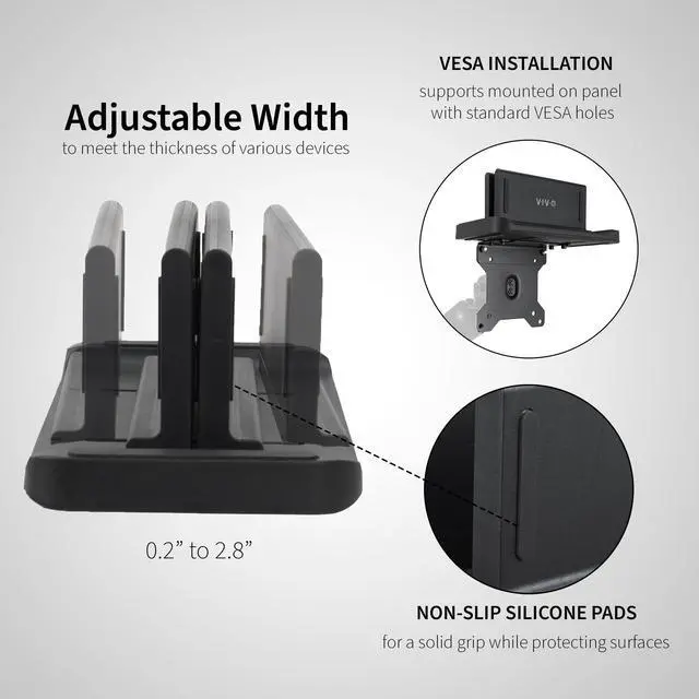 Alt view image 2 of 7 - VIVO Multifunctional Adjustable Thin Client CPU Mount, VESA Monitor Arm or Freestanding Mini PC Holder, MOUNT-PC05M