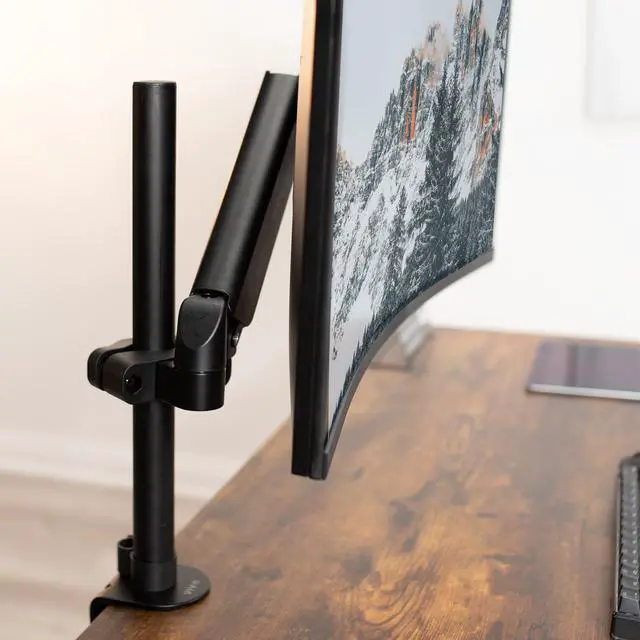 Alt view image 2 of 7 - VIVO Steel Universal Pole Mount, Pneumatic Monitor Arm with VESA Bracket, Fits 17" to 32" Screens, MOUNT-POLE05A