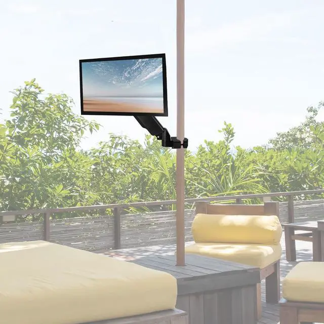 Alt view image 6 of 7 - VIVO Steel Universal Pole Mount, Pneumatic Monitor Arm with VESA Bracket, Fits 17" to 32" Screens, MOUNT-POLE05A