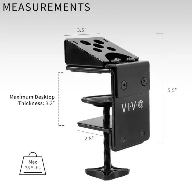 Alt view image 3 of 7 - VIVO Desk Clamp Adapter Designed for Samsung OEM Monitor Stands