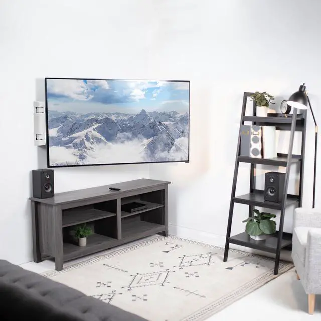Alt view image 2 of 7 - VIVO White Steel Low Profile Electric Adjustable Swing 32" to 75" TV Wall Mount