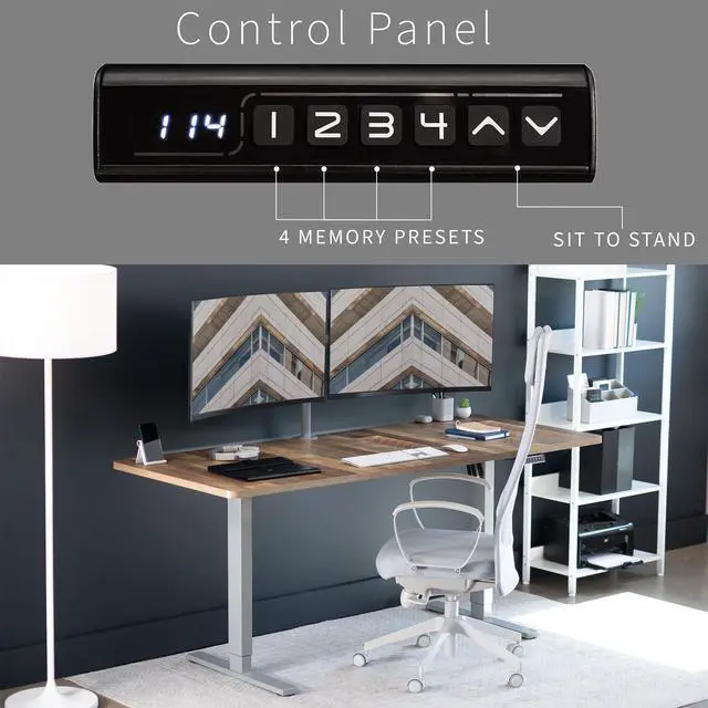 Alt view image 6 of 7 - VIVO Electric 71 x 30 Stand Up Desk, Reclaimed Wood Table Top, Gray Frame
