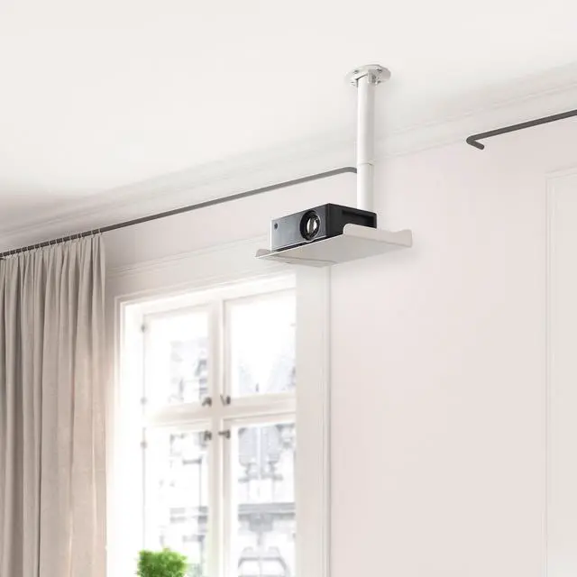 Alt view image 2 of 8 - VIVO White Universal Ceiling Extending Projector Tray, Height Adjustable