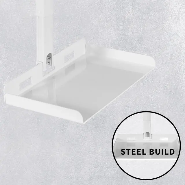 Alt view image 4 of 8 - VIVO White Universal Ceiling Extending Projector Tray, Height Adjustable