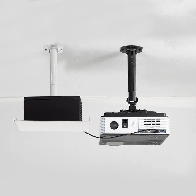 Alt view image 6 of 8 - VIVO White Universal Ceiling Extending Projector Tray, Height Adjustable