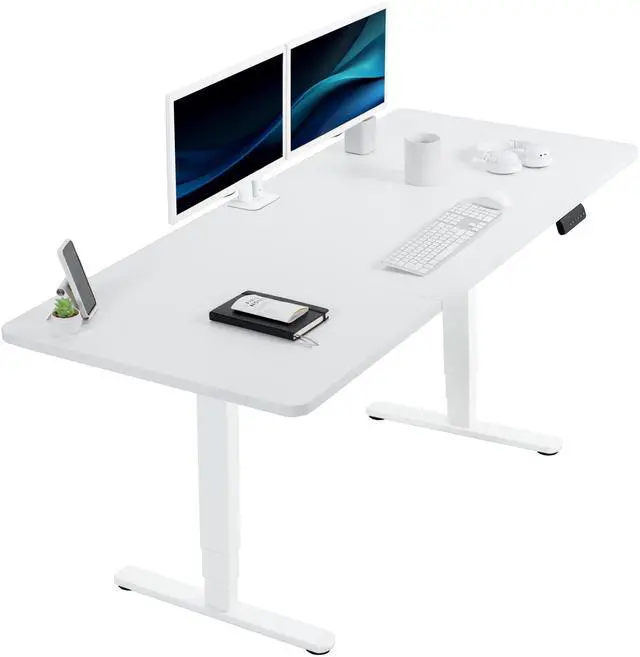 Main image of VIVO Electric 71 x 30 Stand Up Desk Workstation, White Table Top, White Frame