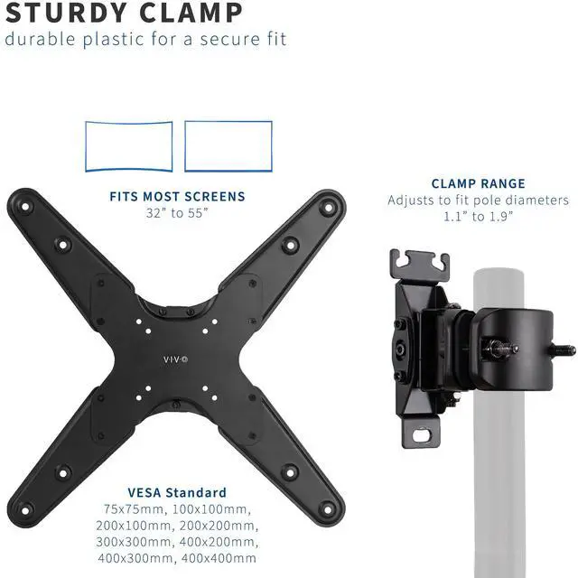 Alt view image 2 of 8 - VIVO Steel Universal Pole Mount TV Bracket VESA Plate | Fits 32" to 55" Screens