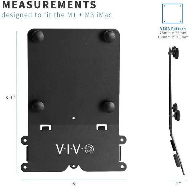 Alt view image 5 of 7 - VIVO VESA Adapter Plate Bracket Designed for 24" M1 and M3 iMac Series Monitors