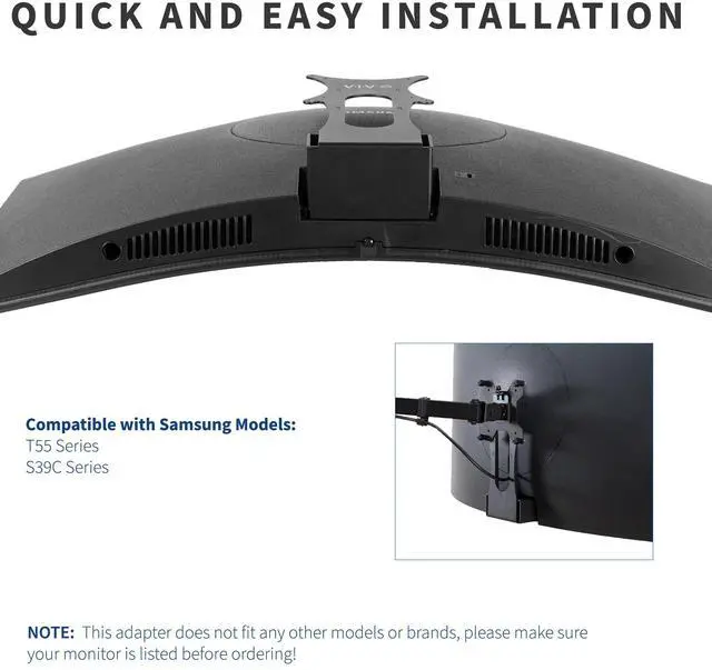 Alt view image 4 of 8 - VIVO VESA Adapter Plate Bracket Attachment Kit Designed for Compatible Samsung Monitors (MOUNT-SGT55)