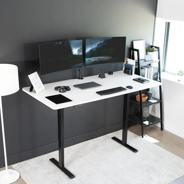 Alt view image 2 of 7 - VIVO Electric 71 x 36 Stand Up Desk, White Table Top, Black Frame