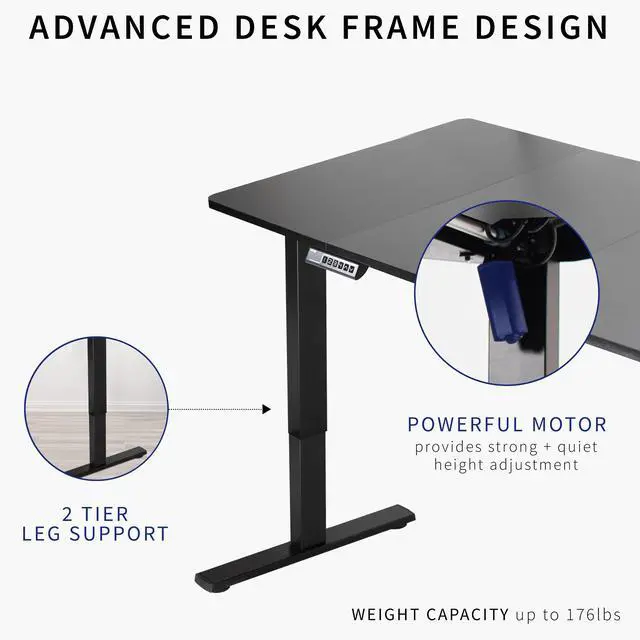 Alt view image 3 of 7 - VIVO Electric 71 x 36 Stand Up Desk, Light Wood Table Top, White Frame