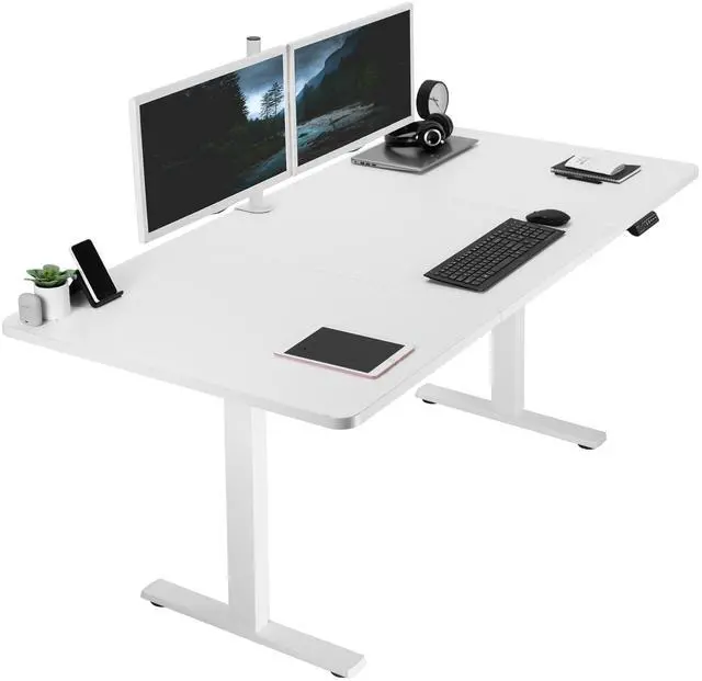 Main image of VIVO Electric 71 x 36 Stand Up Desk, White Table Top, White Frame