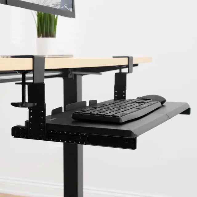 Alt view image 4 of 7 - VIVO Black Height Adjustment Kit for Clamp-on Computer Keyboard Tray, MOUNT-KB05E Series Plate Connector (MOUNT-KB5SP)