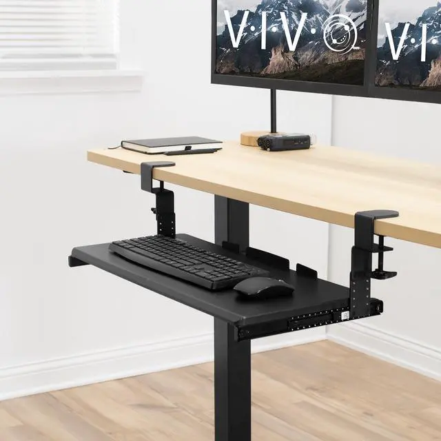 Alt view image 3 of 7 - VIVO Black Height Adjustment Kit for Clamp-on Computer Keyboard Tray, MOUNT-KB05E Series Plate Connector (MOUNT-KB5SP)