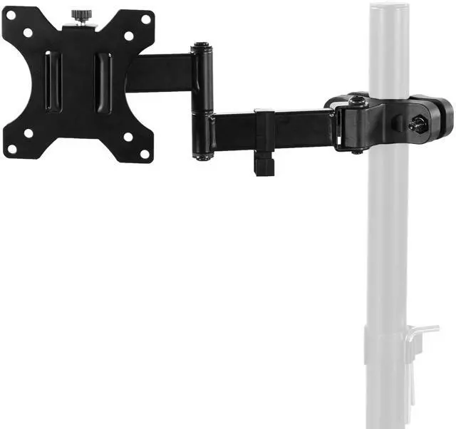 Main image of VIVO Black Steel Universal Pole Mount Monitor Arm w/ 75mm and 100mm VESA Plate | Fits 17 to 32 Screens (MOUNT-POLE01A)