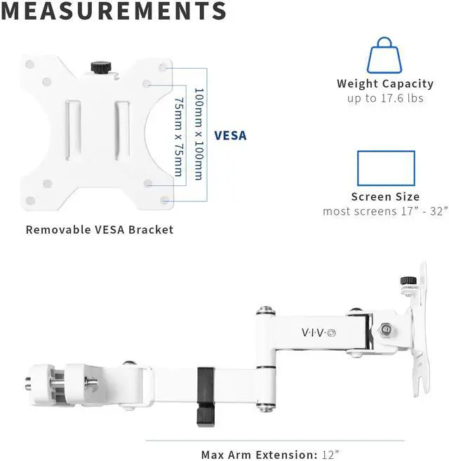 Alt view image 2 of 8 - VIVO Steel Universal Pole Mount Monitor Arm VESA Plate | Fits 17" to 32" Screens