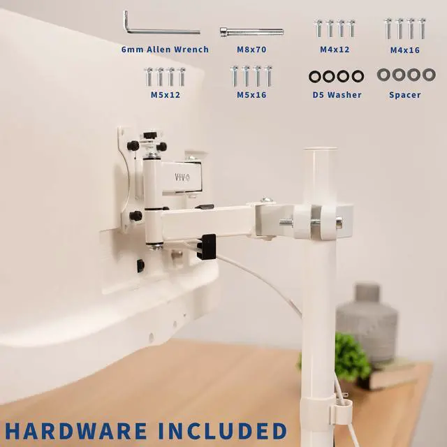 Alt view image 4 of 8 - VIVO Steel Universal Pole Mount Monitor Arm VESA Plate | Fits 17" to 32" Screens