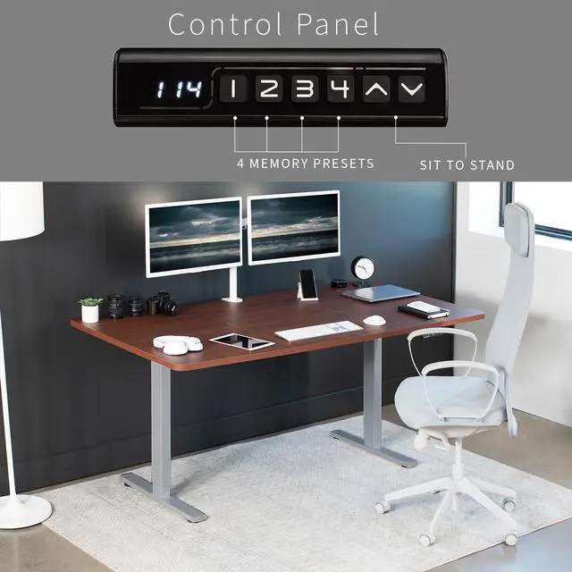 Alt view image 6 of 7 - VIVO Electric 71 x 36 Stand Up Desk, Dark Walnut Table Top, Gray Frame