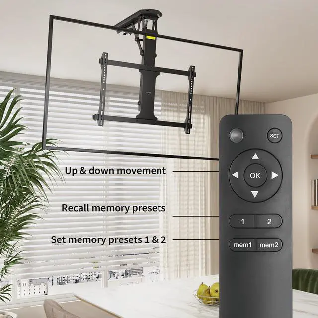 Alt view image 7 of 8 - Electric Motorized Flip Down Pitched Roof Ceiling TV Mount for 32" to 70" Screen