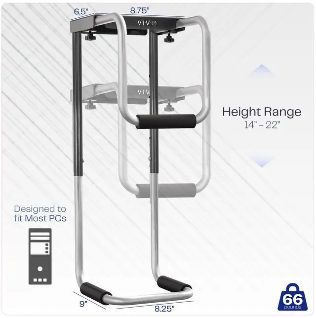 Alt view image 3 of 13 - VIVO Heavy Duty Adjustable Under-Desk PC Mount | Computer Case Holder