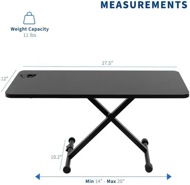 Alt view image 6 of 7 - VIVO Small Single Top 28" Standing Desk Converter, Height Adjustable Tabletop Sit to Stand Laptop Riser (DESK-V011F)