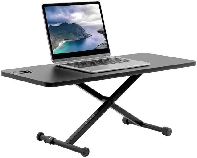 Main image of VIVO Small Single Top 28" Standing Desk Converter, Height Adjustable Tabletop Sit to Stand Laptop Riser (DESK-V011F)