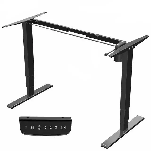 Main image of VIVO Black Electric Stand Up Desk Frame Workstation, Single Motor Ergonomic Standing Height Adjustable Base (DESK-V102E)