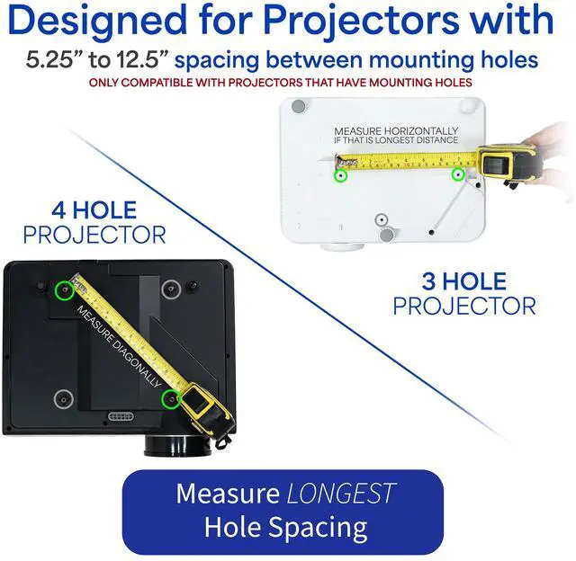 Alt view image 5 of 7 - VIVO Universal Adjustable Ceiling Projector Theater Mount White | Extending Arms